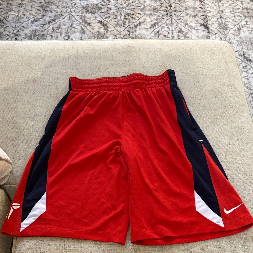 Nike Kobe Men's Athletic Shorts in Red White and Blue.